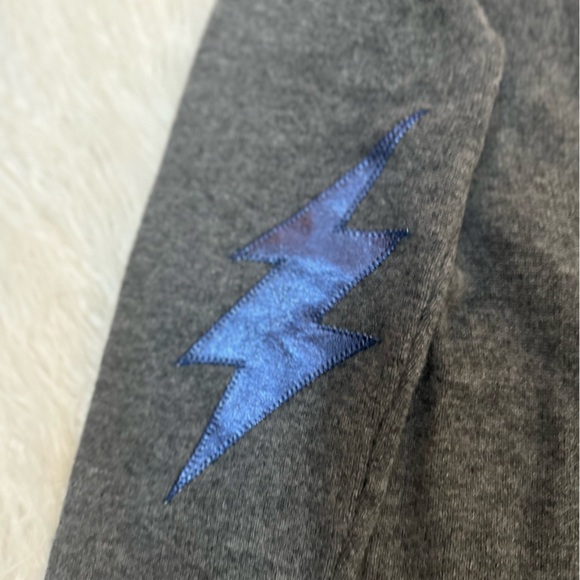 Zadig & Voltaire Cici Patch Cashmere Sweater L NWT Grey Lightening Bolt - Picture 10 of 16